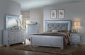 King Size 6pc Upholstered Bed Dresser Mirror Nightstand Chest R20206