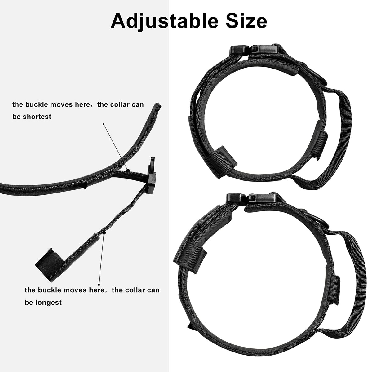Adjustable Nylon Tactical Dog Collar with Control Handle A91041