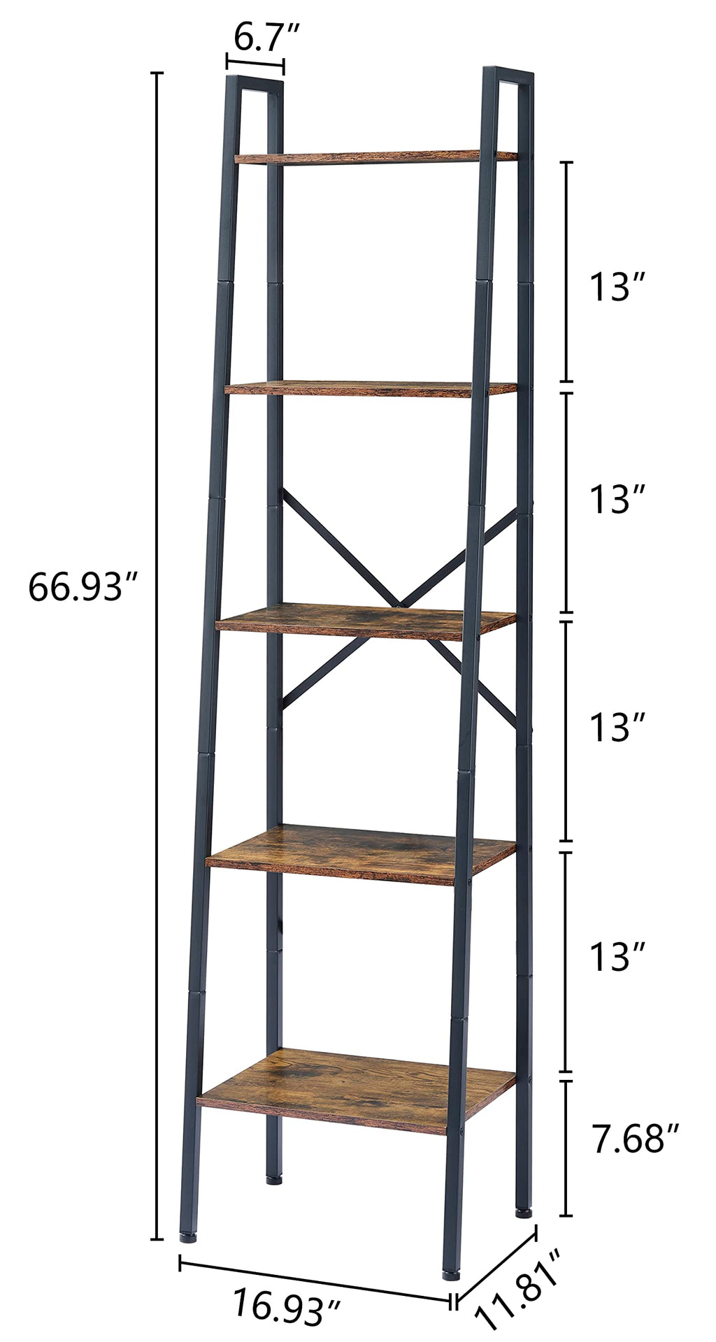 5-Tier Metal Ladder Bookshelf X43120
