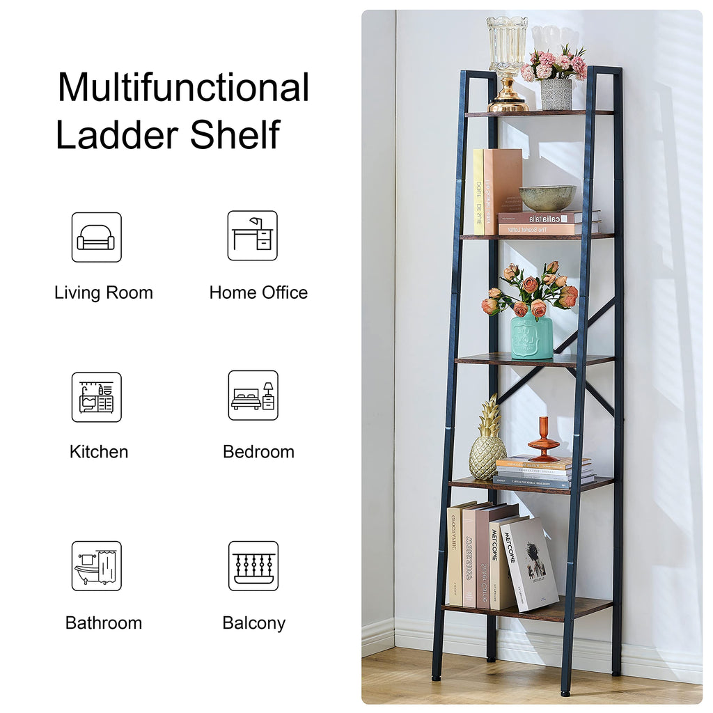 5-Tier Metal Ladder Bookshelf X43120