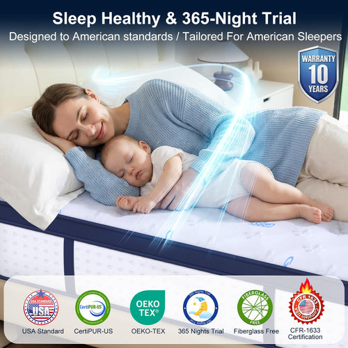 14 Inch Full Hybrid Mattress with Cooling Gel Memory Foam D245677