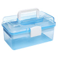 10 Inch Blue Plastic Storage Box with Removable Tray M647