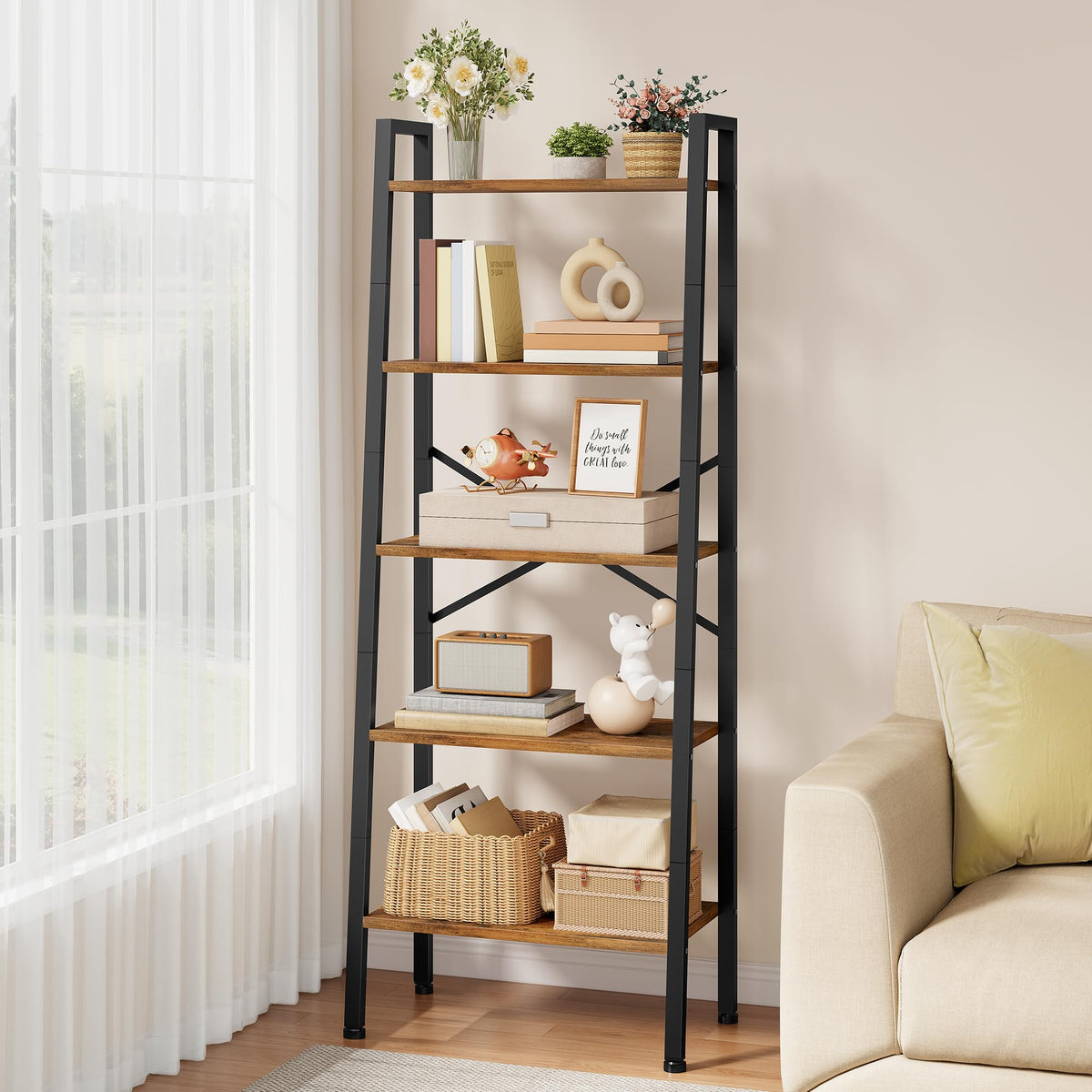 5-Tier Metal Ladder Bookshelf X43120