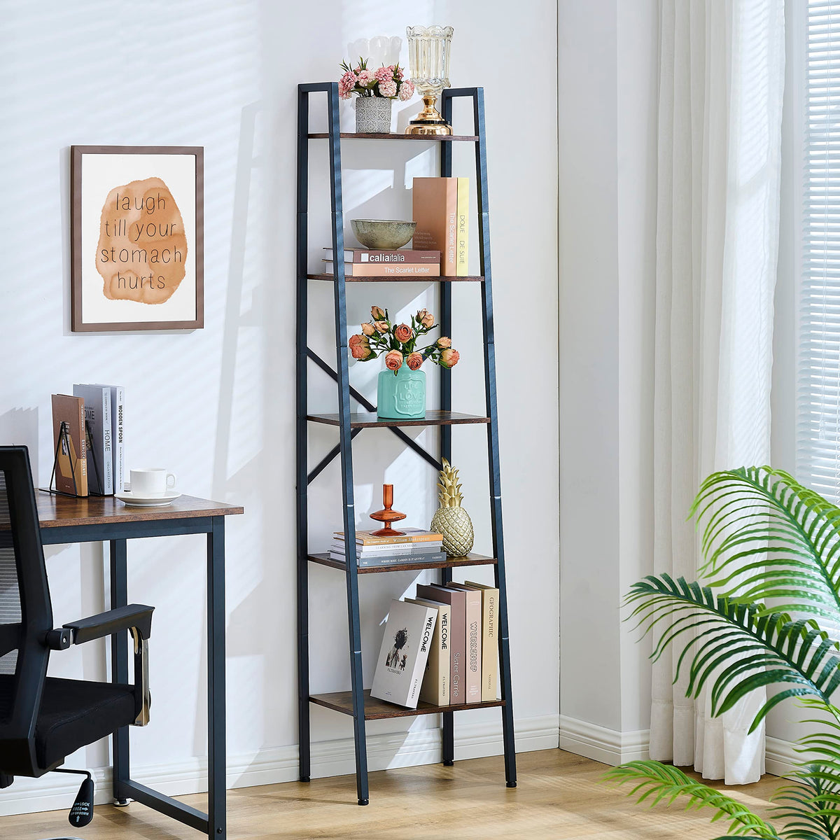5-Tier Metal Ladder Bookshelf X43120