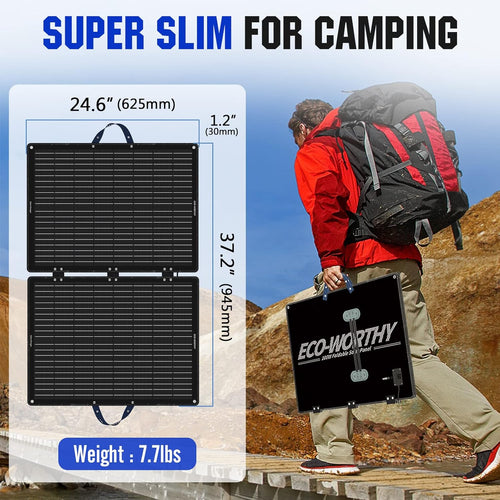 100W Portable Foldable Solar Panel Kit with Adjustable Kickstand H74920
