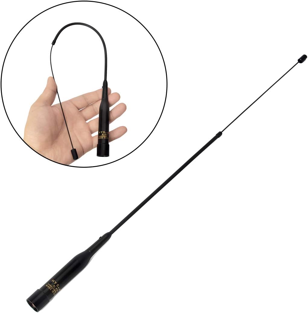 20inch Soft Telescopic Mobile Radio Antenna 137-174/400-480MHz with Clip and 5m Cable D90677