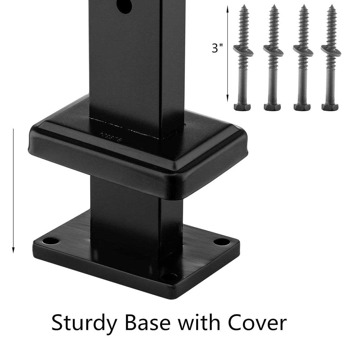 Black 42x1x2 Stainless Steel Square Cable Railing Post O627